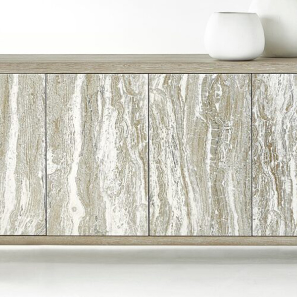 Bernhardt Furniture Arcadia Cerused Wood and Faux Stone Finishes