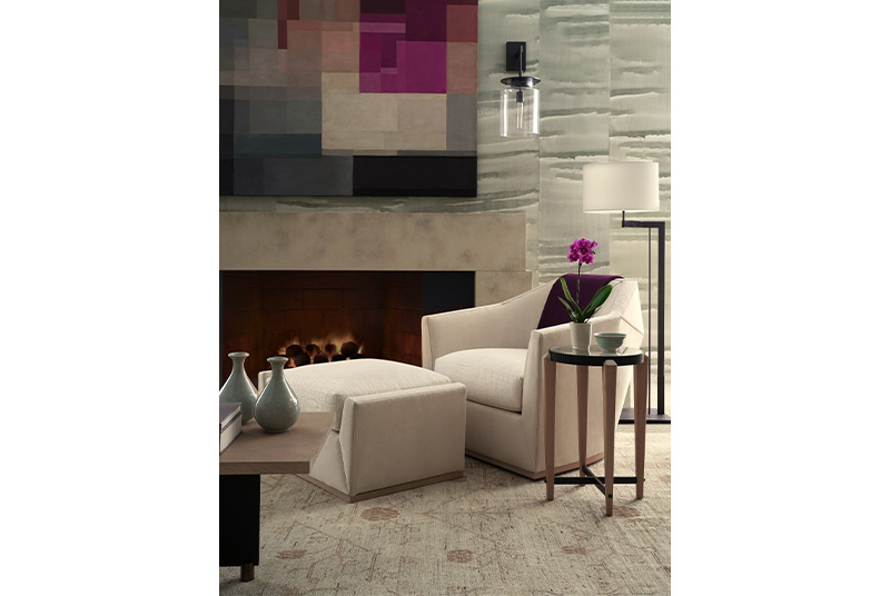 Aiden Lounge Chair & Ottoman from the Tectonic Collection by Ray Booth for Hickory Chair