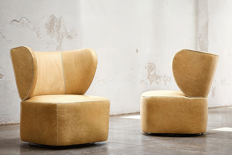 Oliver Leather Swivel Chair