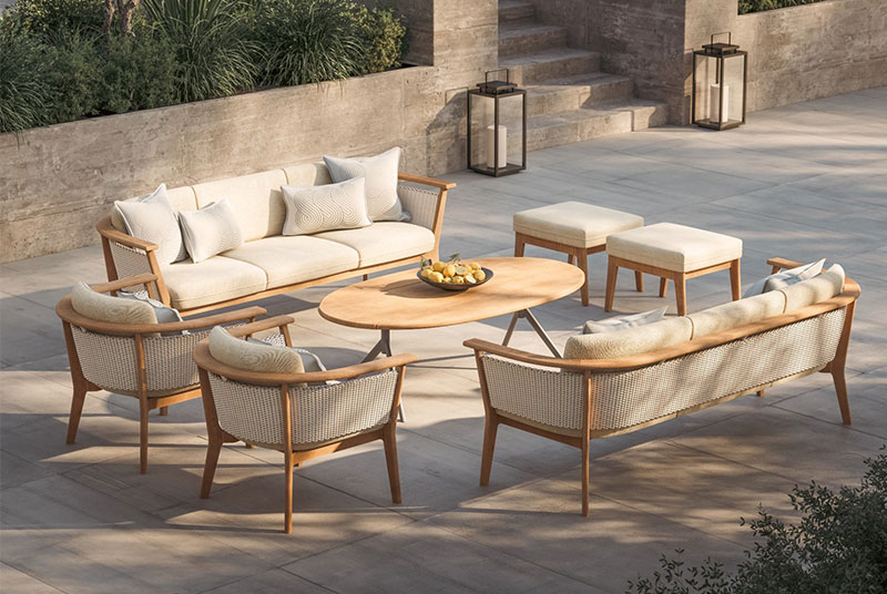 The Soleo Teak and Woven Lounge Chair 2